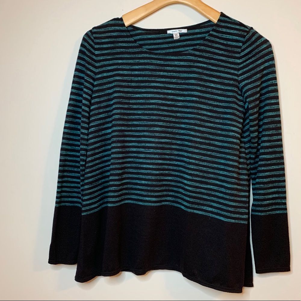 Sophie Max Striped Sweater 3/4 Sleeve